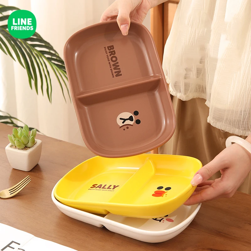 Kawaii 11Inch Beown Cony Sally Line Friends Fruit Dividing Plate Ceramic Split Breakfast Bowl Children's Fat Reducing - купить по