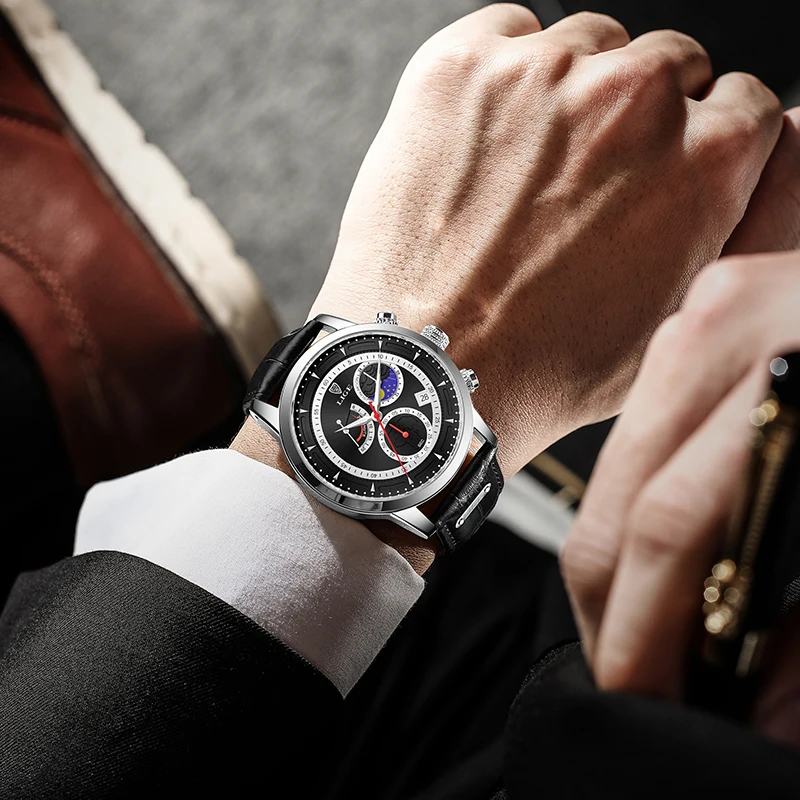 Часы LIGE мужские наручные кварцевые деловые повседневные брендовые Роскошные