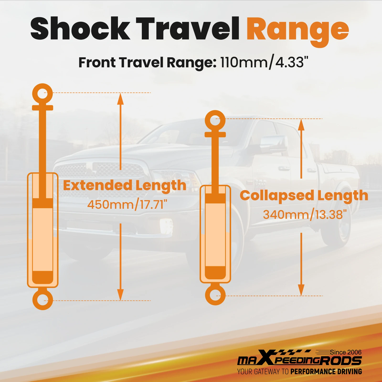 Фото Комплект для лифта передней подвески Factory Lift 2 дюйма для Dodge Ram 1500 Classic 2WD V8 2009-2024: амортизаторы + пружины STOCK №4