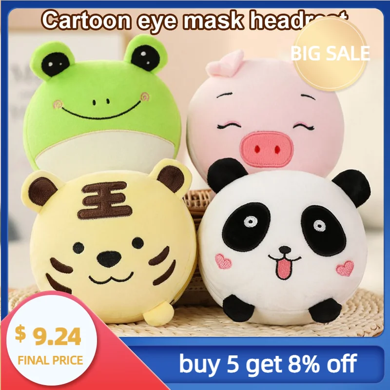 

Children Sleep Mask Pillow Cartoon Animal Plush Blindfold Headrest Kids Eye Cover Sleeping Dream Afternoon Nap For Women Relax