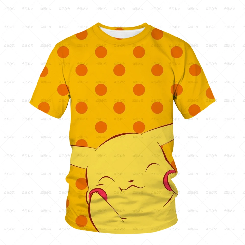 New Boys and Girls T-shirt Short Sleeve Top Merry Christmas Casual Wear 3-14t Kids Pokemon Pikachu Kids T-shirt Boys Tops images - 6