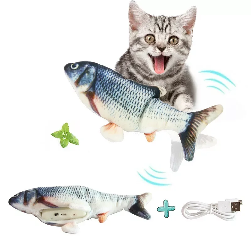 

Electronic Pet Cat Toy USB Charging Simulation Fish Toys for Dog Cat Chewing Playing Biting Supplies Dropshiping
