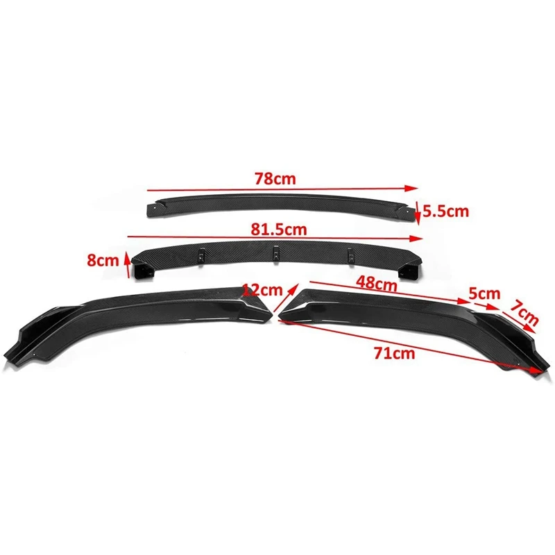 4 шт. сплиттер для переднего бампера автомобиля Honda Civic Sedan 4Dr 2016 2017 2018