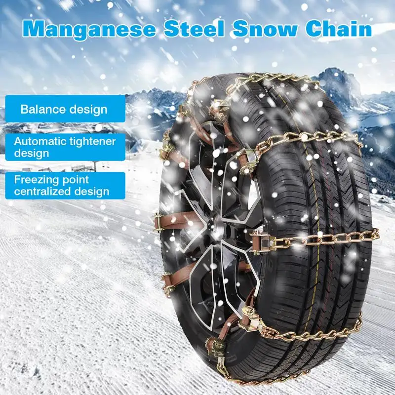 6/10Pcs Universal Steel Truck Car Wheels Tyre Tire Snow Ice Chains Belt Winter Anti-Skid Vehicles SUV Wheel Chain Mud Road Safe