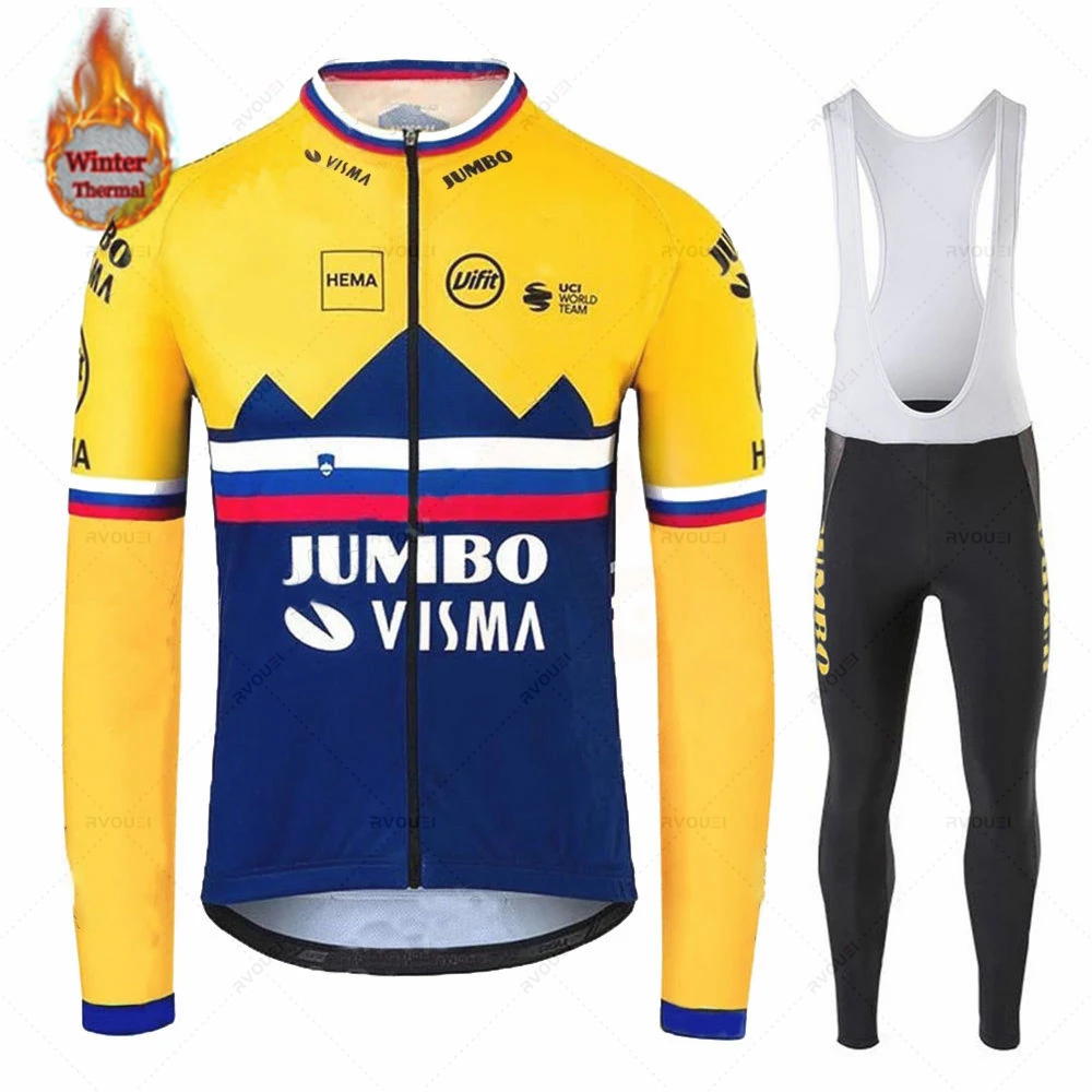 Новое зимнее Велосипедное Джерси с длинным рукавом Jumbo Visma велосипедный
