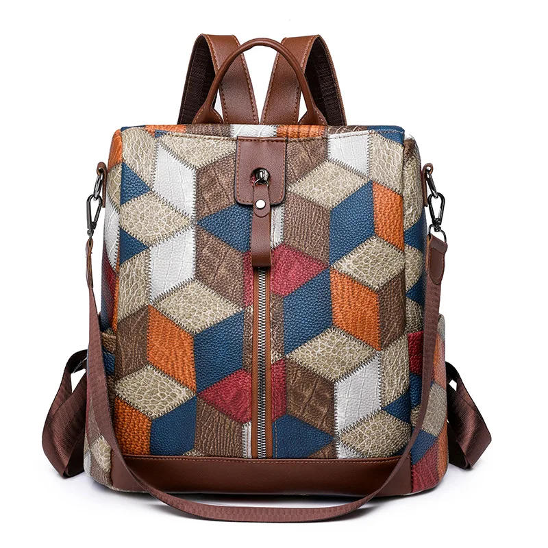 

Anti-theft Leather Backpack Women Vintage Shoulder Bag Ladies High Travel Backpack Girls School Bags Feminina School Backpack
