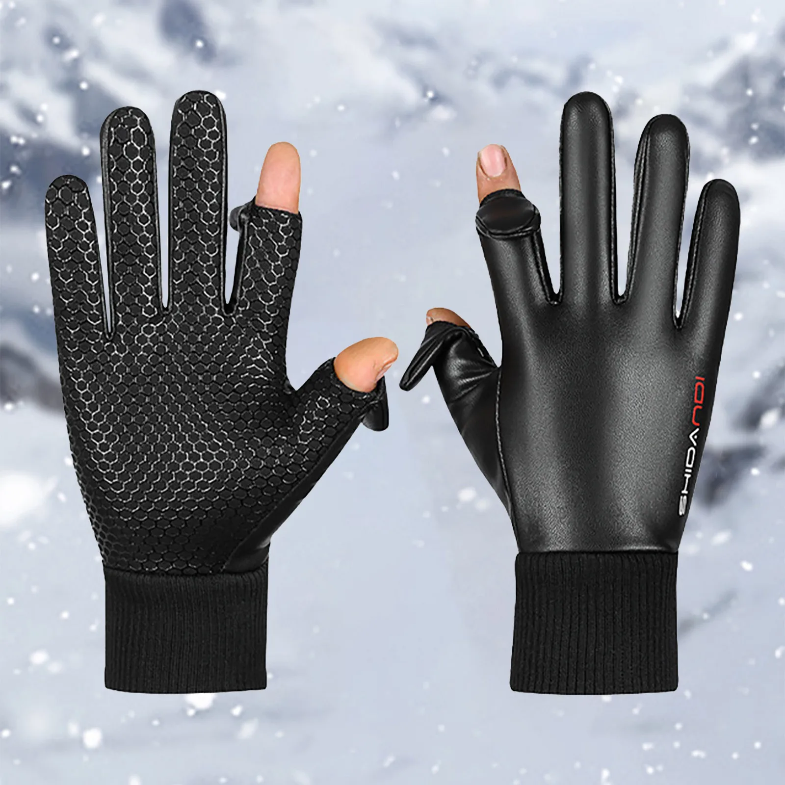 

Перчатки из ПУ кожи для сенсорных экранов для мужчин, зимние водонепроницаемые перчатки для улицы, для велоспорта, рыбалки, мотоцикла, велосипедиста, теплые нескользящие спортивные перчатки