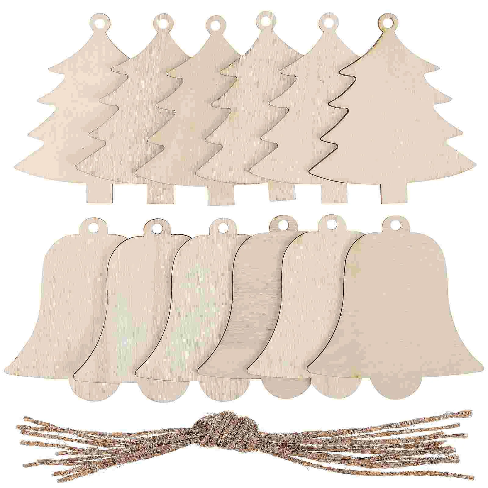 

40 Pcs Wood Slices Handmade Graffiti Chip Christmas Tree Wooden Ornaments For Crafts Decor Boxwood Xmas Pendant DIY Painting