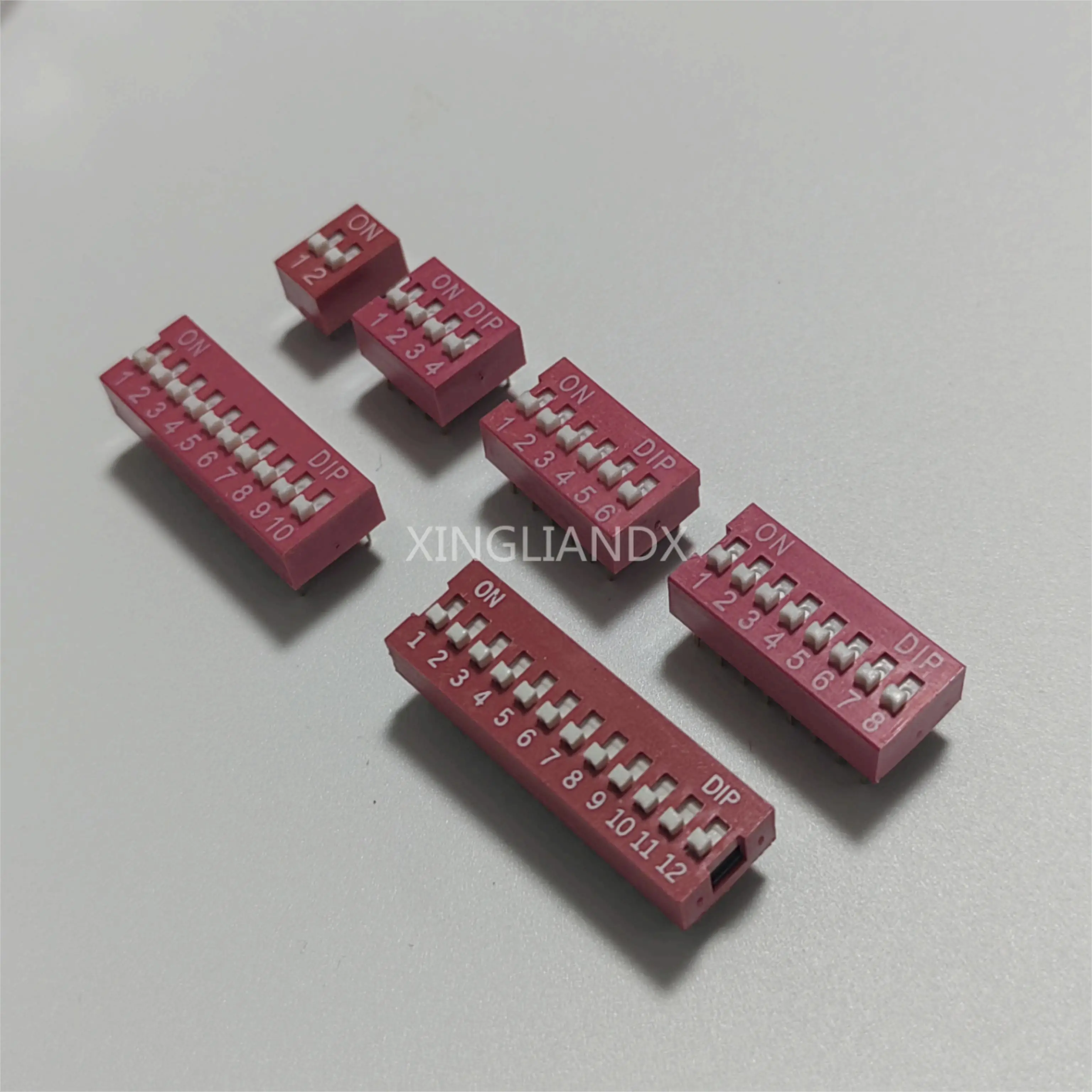 Ползунковый переключатель 1/2/3/4/5/6/7/8/10/12P 2 54 мм положение пути DIP тумблер с красным