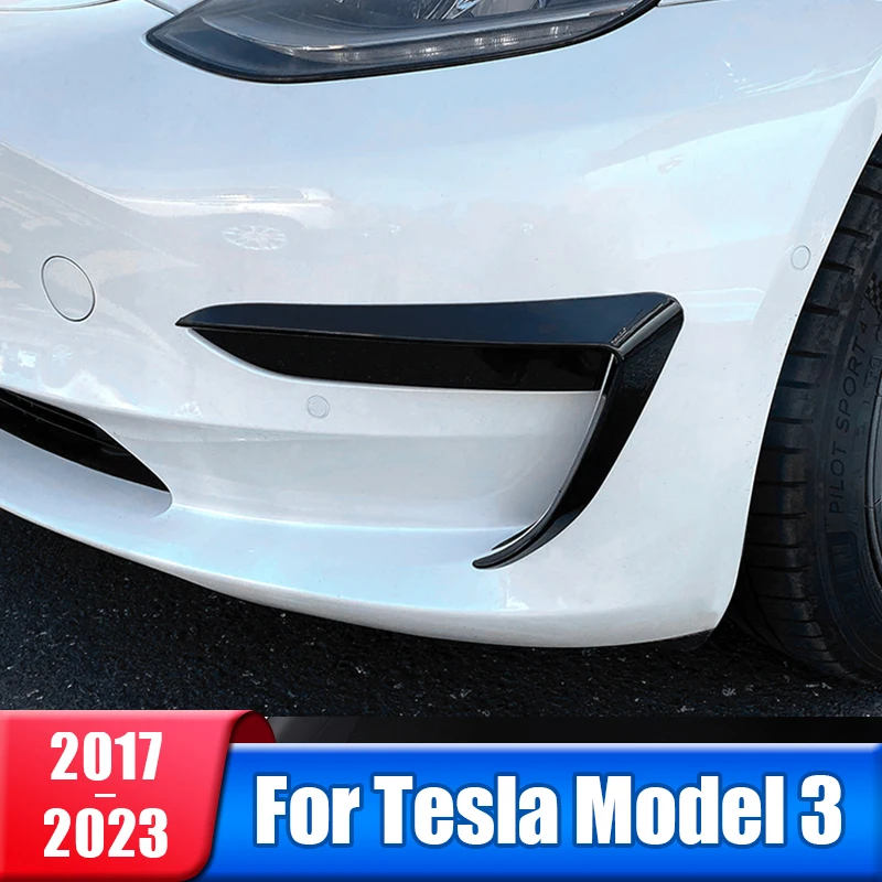 

Автомобильная передняя противотуманная фара, Накладка для бровей из АБС-пластика, наклейка с отделкой из углерода для Tesla Model 3 2017- 2019 2020 2021 2022 2023, аксессуары Model3