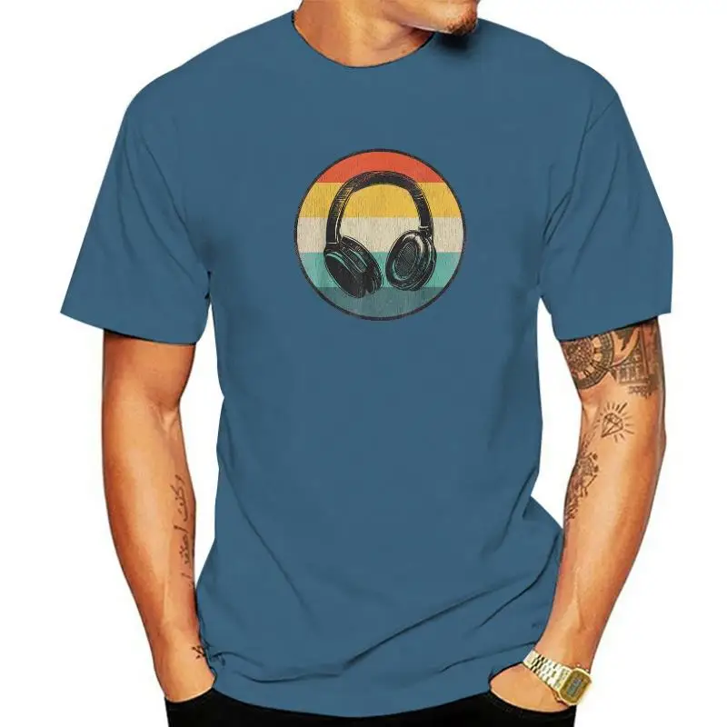 

Music Lover Producer DJ Vintage Retro Headphones T-Shirt Group Fashionable Tops Shirts On Sale Cotton Men's T Shirts
