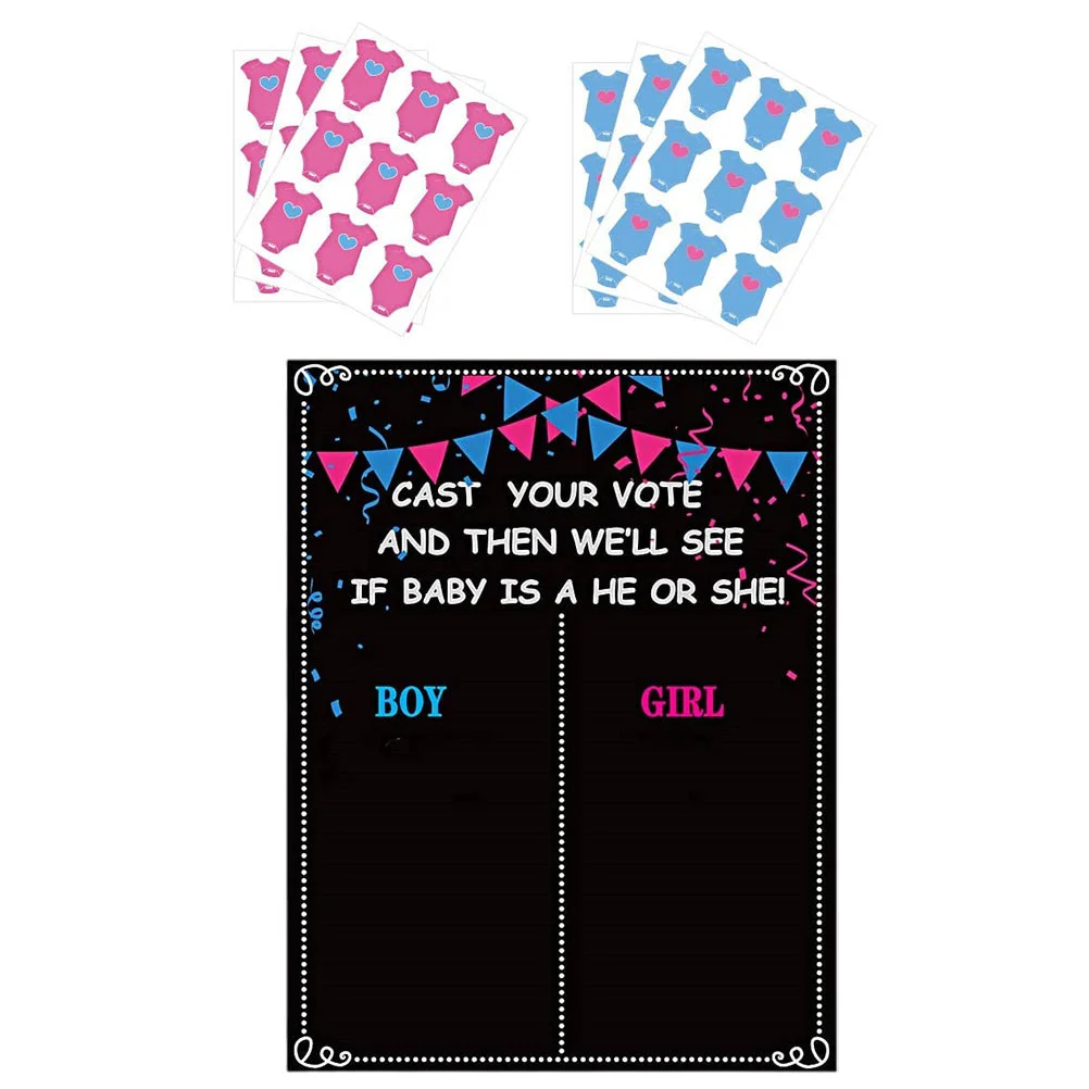 

Gender Reveal Voting Stickers Boy Prediction Board Poster Identification Baby Kit Party Supplies Or Ideas Decor Games Girl