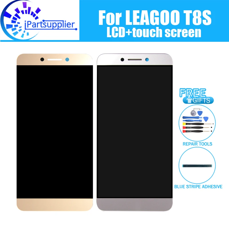 5,5 дюймовый ЖК-дисплей LEAGOO T8S + сенсорный экран 100% оригинальный протестированный ЖК-дигитайзер стеклянная панель Замена для LEAGOO T8S