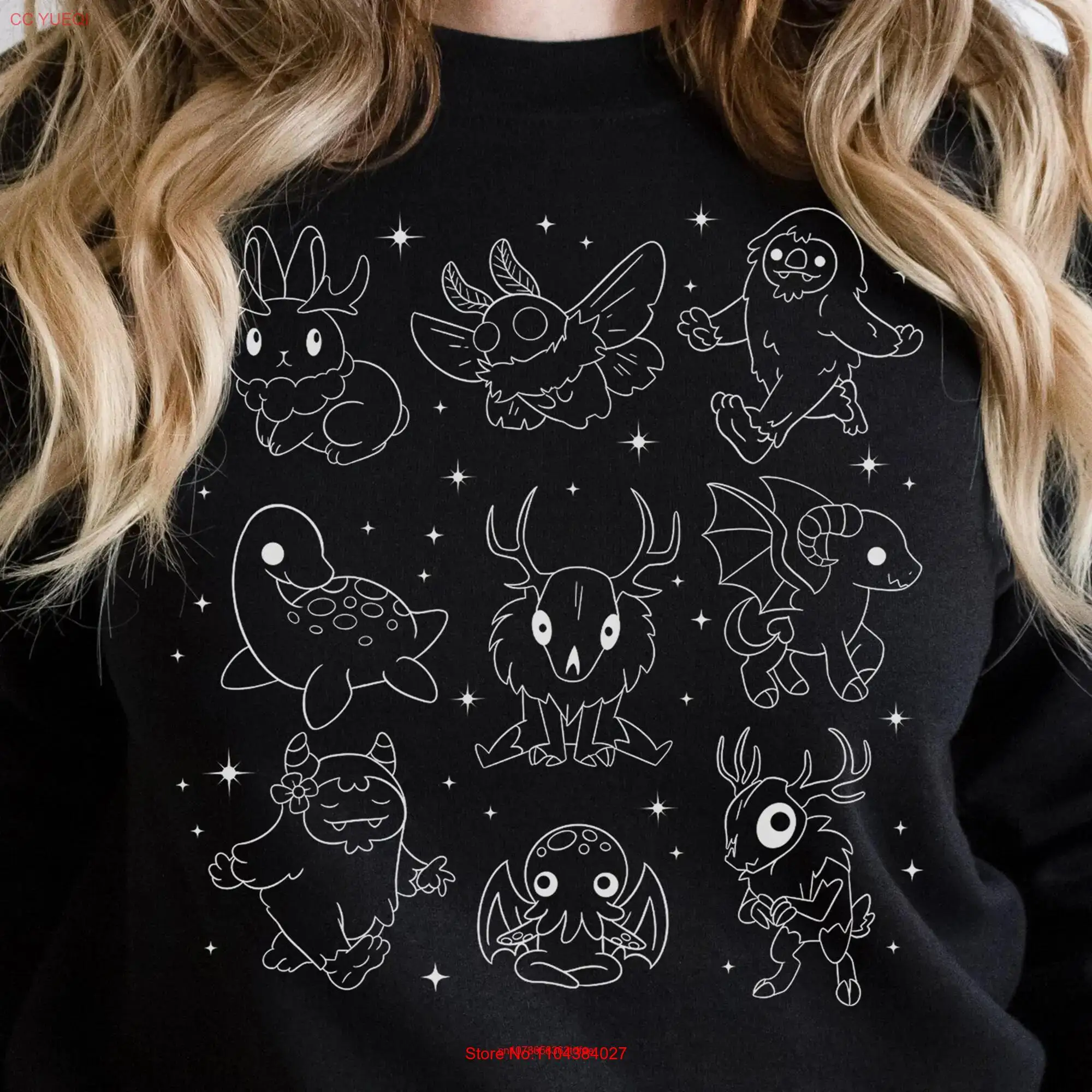 Футболка Cryptid SweaT Cryptidcore Cryptozoology милый свитер детский Cryptids Mothman BigfooT Sasquatch