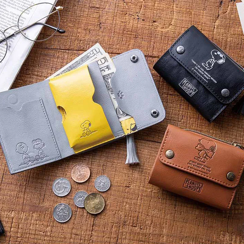 

Snoopyed Spike Kawaii Tassel Wallet Japanese Cartoon Tri-Fold Short Wallet Unisex Tassel Clutch Cute Coin Purse Coin Purse