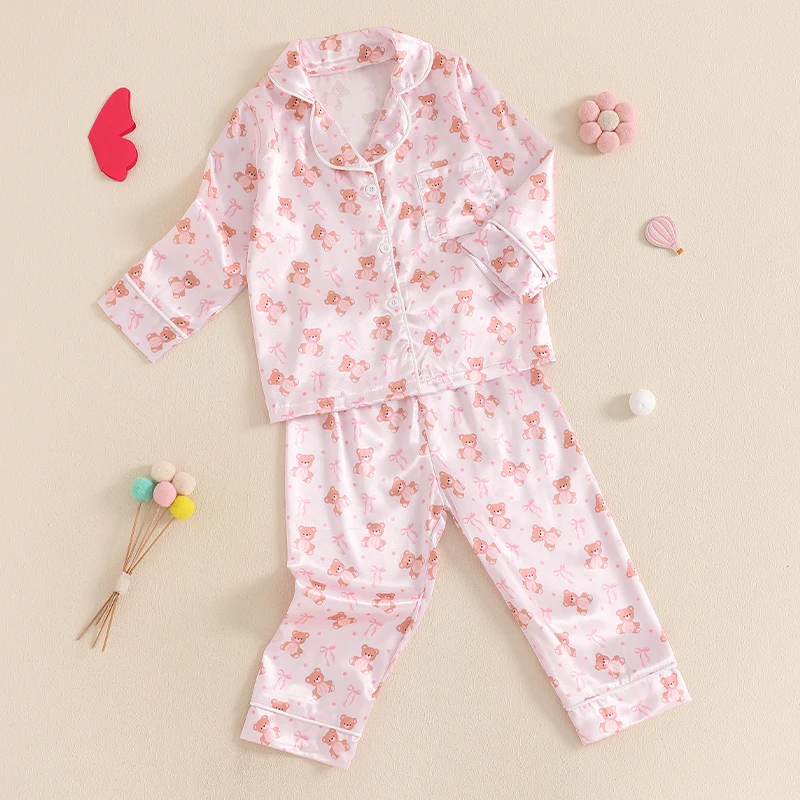 Пижамные комплекты для маленьких девочек из 2 предметов рубашка с длинными