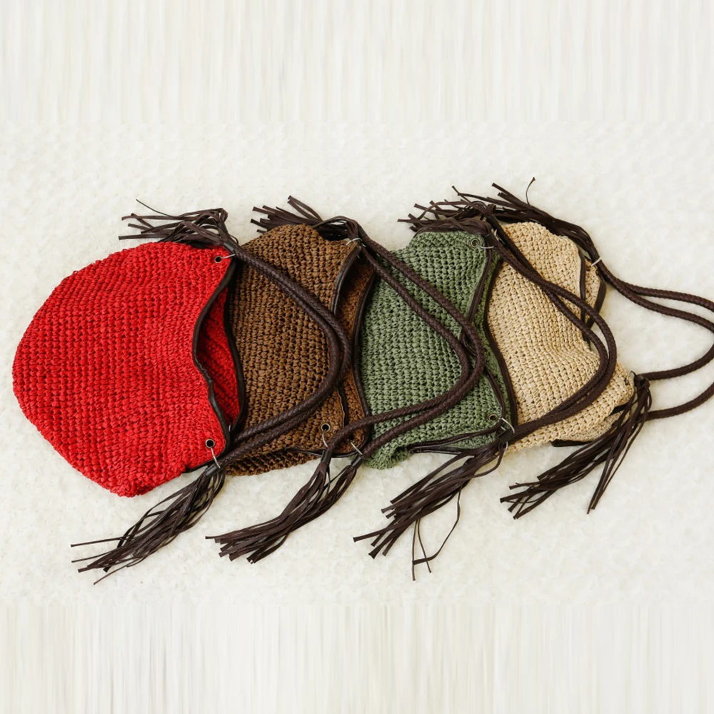 Lrage Travel Rattan Bag 2022 Tassel Woven Straw Bags for Women Shoulder Bag Tote Big Bali Shopper Purse Handbags Beach Bags New