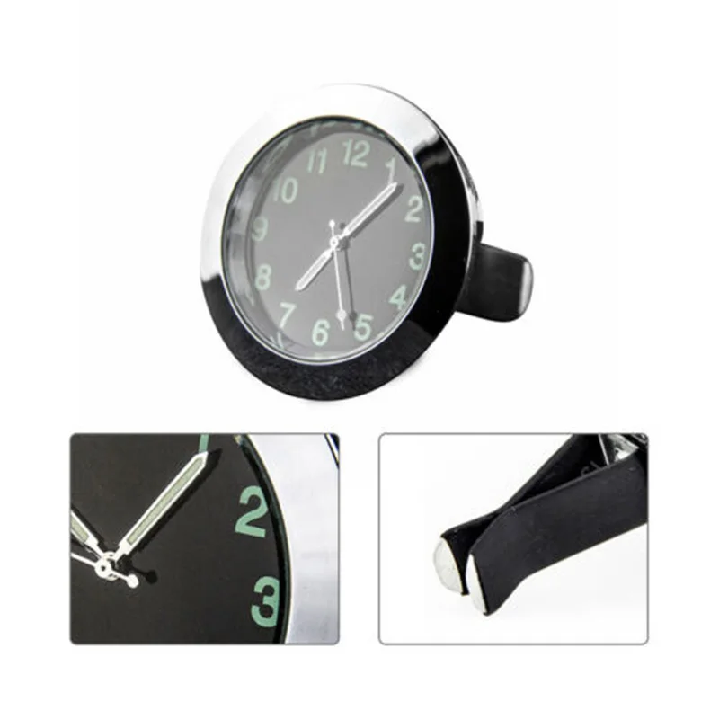 

1pc Car Clock Auto Dashboard Interior Mini Silver With double-sided tape