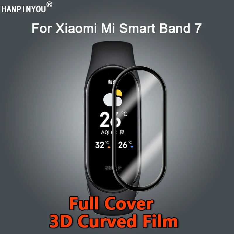 For Xiaomi Mi Smart Band 7 6 / NFC Ultra Clear Full Coverage 3D Curved Plating Soft PMMA PET Film Screen Protector -Not Glass