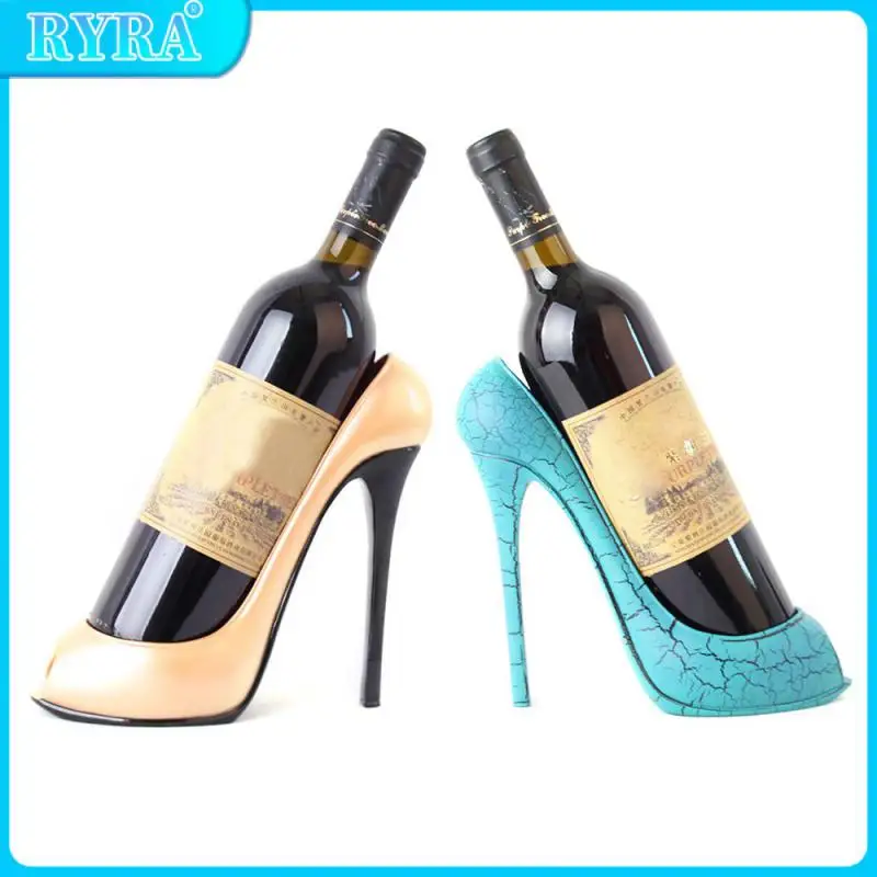 High Heel Shoe Wine Rack Wine Bottle Holder Stylish Rack Gift Basket Accessory Home Kitchen Bar Tools Red Wine Storage Holder