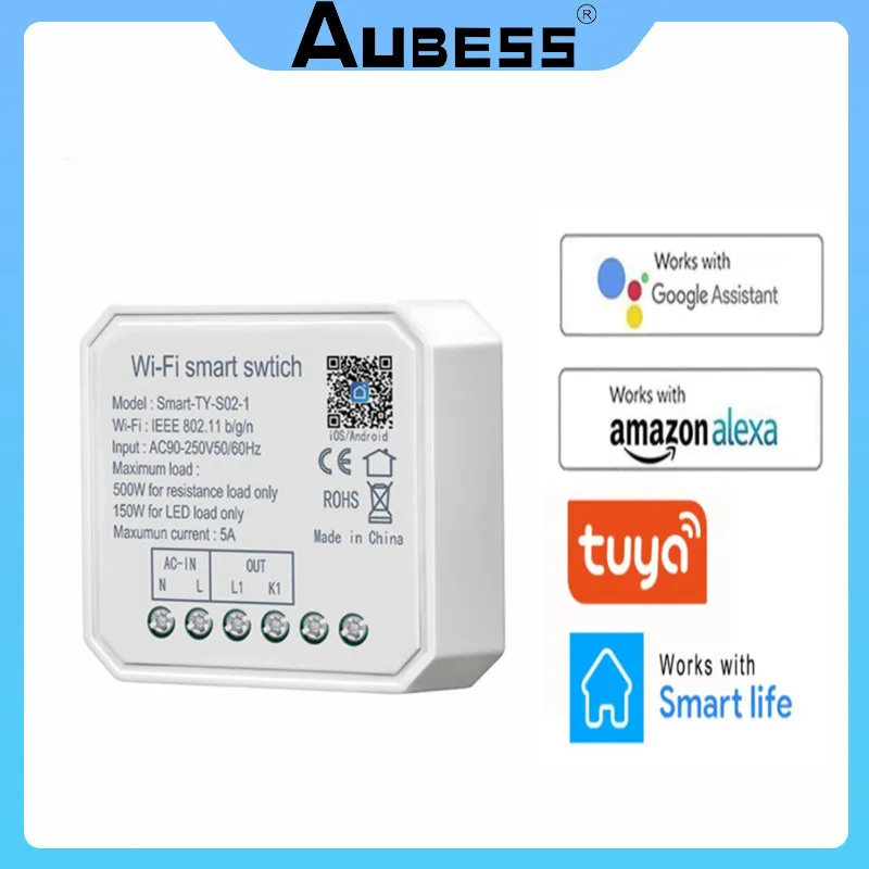 

Мини-модуль выключателя света Tuya, Wi-Fi, 1/2 клавиш, с таймером