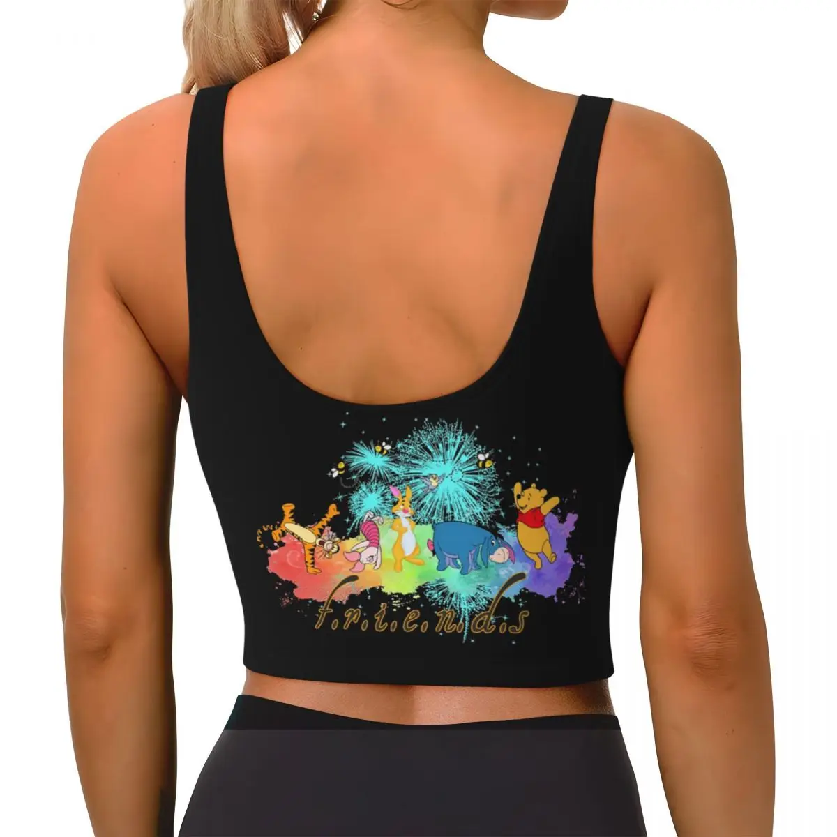 Пользовательский Винни-Пух медведь Классический женский спортивный бюстгальтер