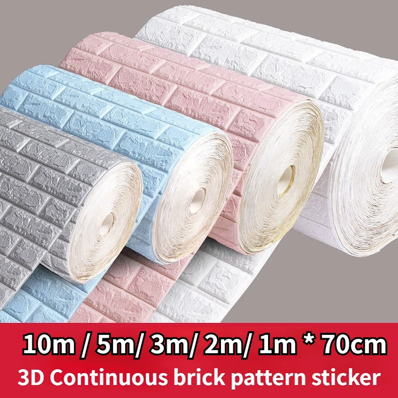 

1/3/5/ Self-adhesive Continuous Waterproof Wall Sticker Papel De Pared DIY Home Decor Wall Stickers 3D Brick Wallpapers