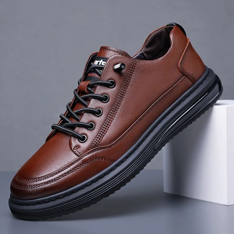 

Туфли мужские из натуральной кожи, мягкая подошва, низкие, удобные дышащие, повседневные дизайнерские, Рабочая обувь, модные