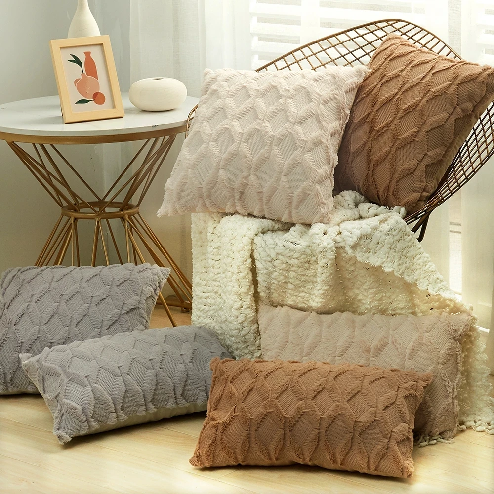 

Fur Decorative Cushion Cover Pillow Case Sofa Plush Pillowcase Living Room Decoration Nordic Hug Throw Cushion Covers Home Decor