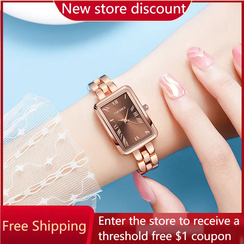 

Retro Small Square Table Steel Band Small Dial Women's Quartz Watch