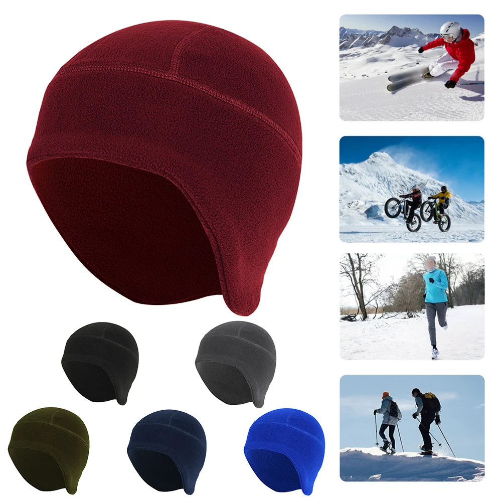 Удобная шапка для езды на велосипеде теплая лыжная с подкладкой термофлисовая 22