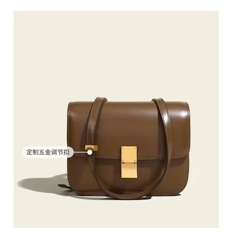 New women's bag 2023 tofu bag cowhide shoulder crossbody temperament light luxury trend women's bag