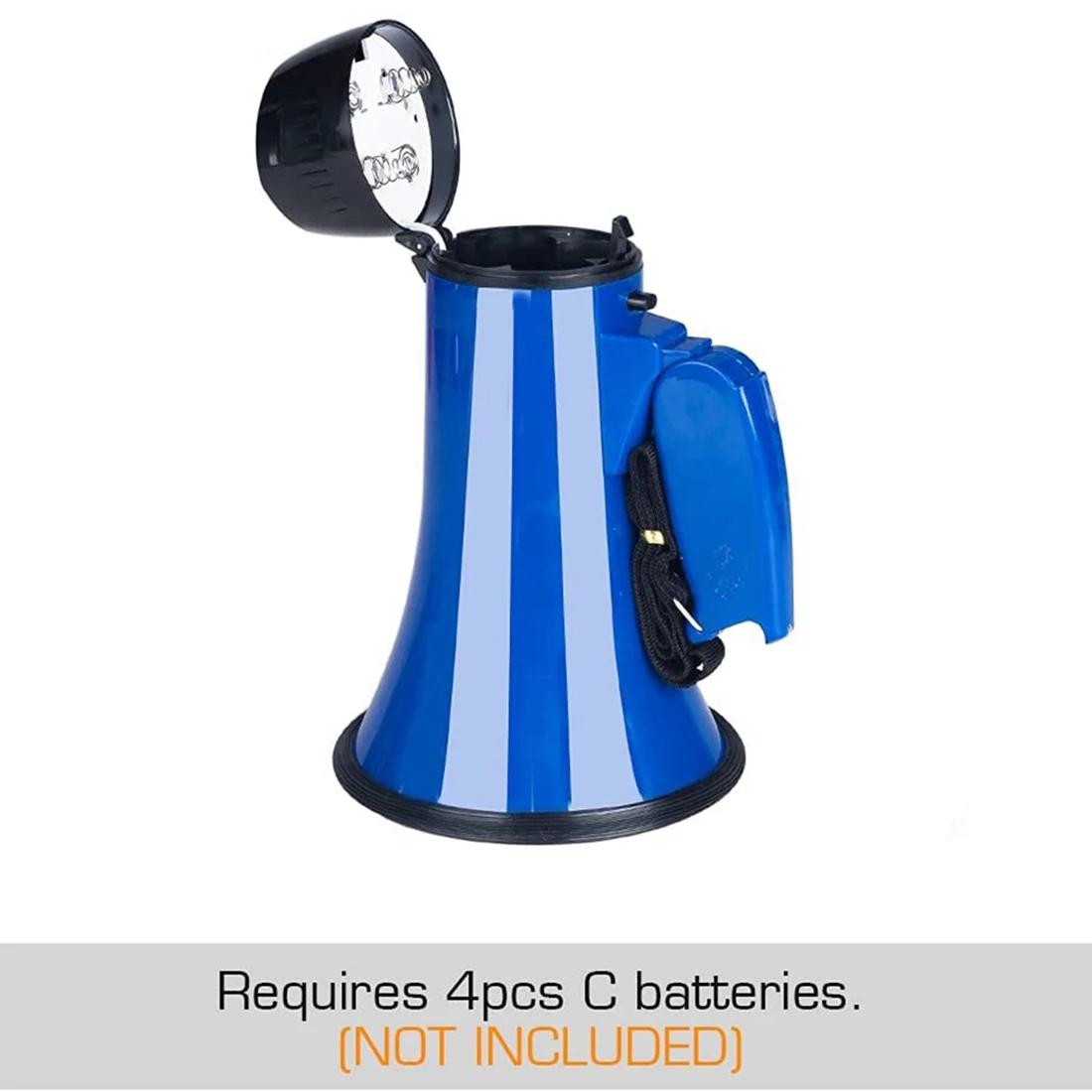 25 Watt Compact Megaphone Speaker PA Bullhorn - with Built-in Siren, Voice Recorder, Bottle Opener,Blue