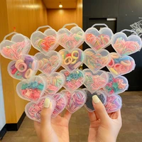 32 0401pc girls colorful hair band with heart box cartoon small hair claw kids hair rope rubber band ponytail holder scrunchie