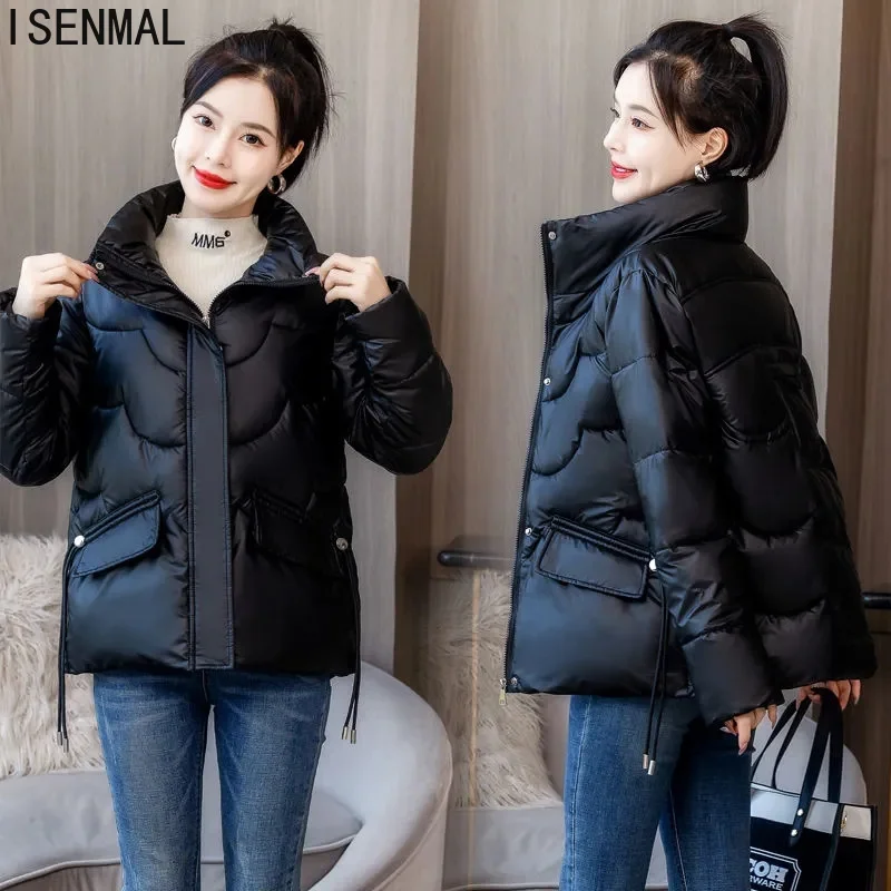 New Women Winter Jacket Parka Coat Long Sleeves Down Cotton Jacket Overcoat Warm Thick Cotton Padded Parka Loose Outerwear