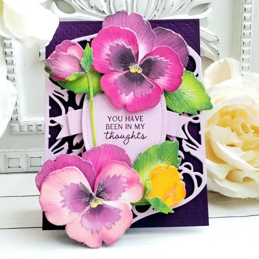 День святого Валентина 3D цветы Братки вырубные штампы для скрапбукинга