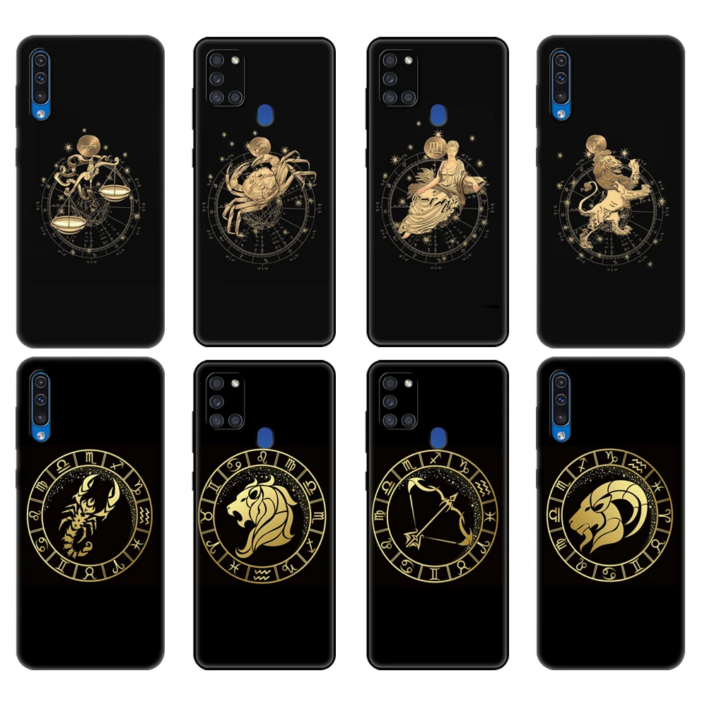 

Black tpu Case For Samsung Galaxy A50 50S A30S A10 A01 A11 A21S A31 A41 A51 A71 M21 M30S S10 LITE Cover Zodiac Signs