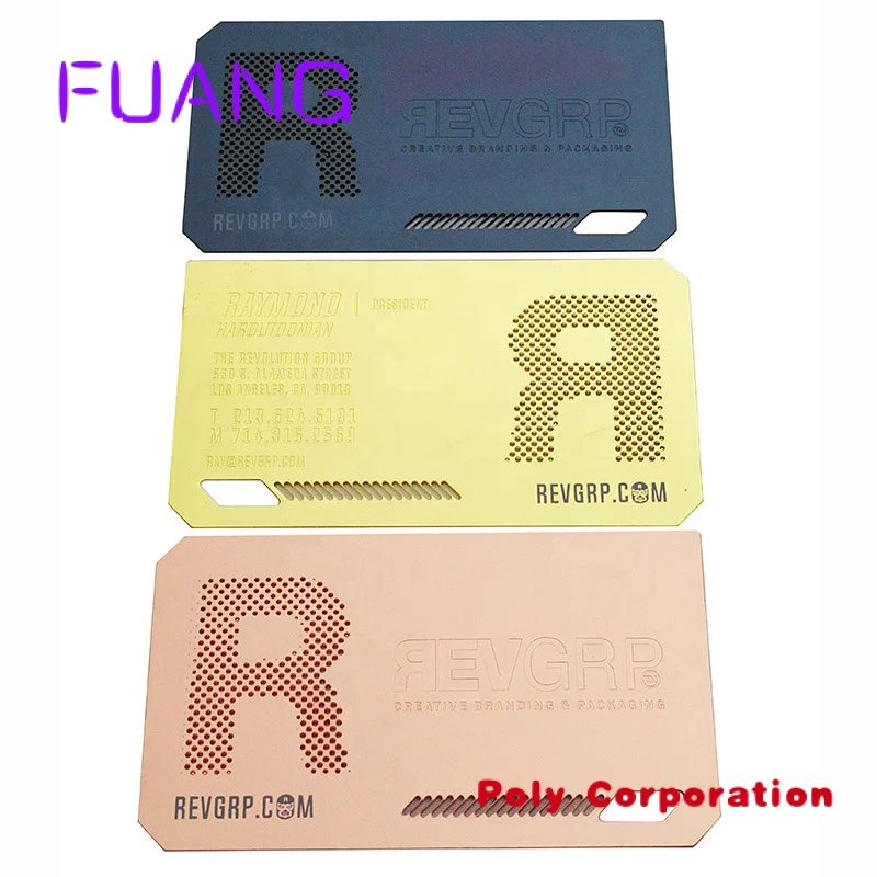 Custom Printing Rose Gold Laser Cutting Engraved Name Logo Luxury Stainless Steel VIP Credit Visit Metal Business Card