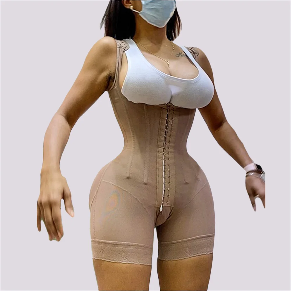 Fajas Women's Shapewear Hook and Eye Closure Tummy Control  Adjustable Crotch Open Bust Bodysuit Thigh Trimmer Corset Kорсет