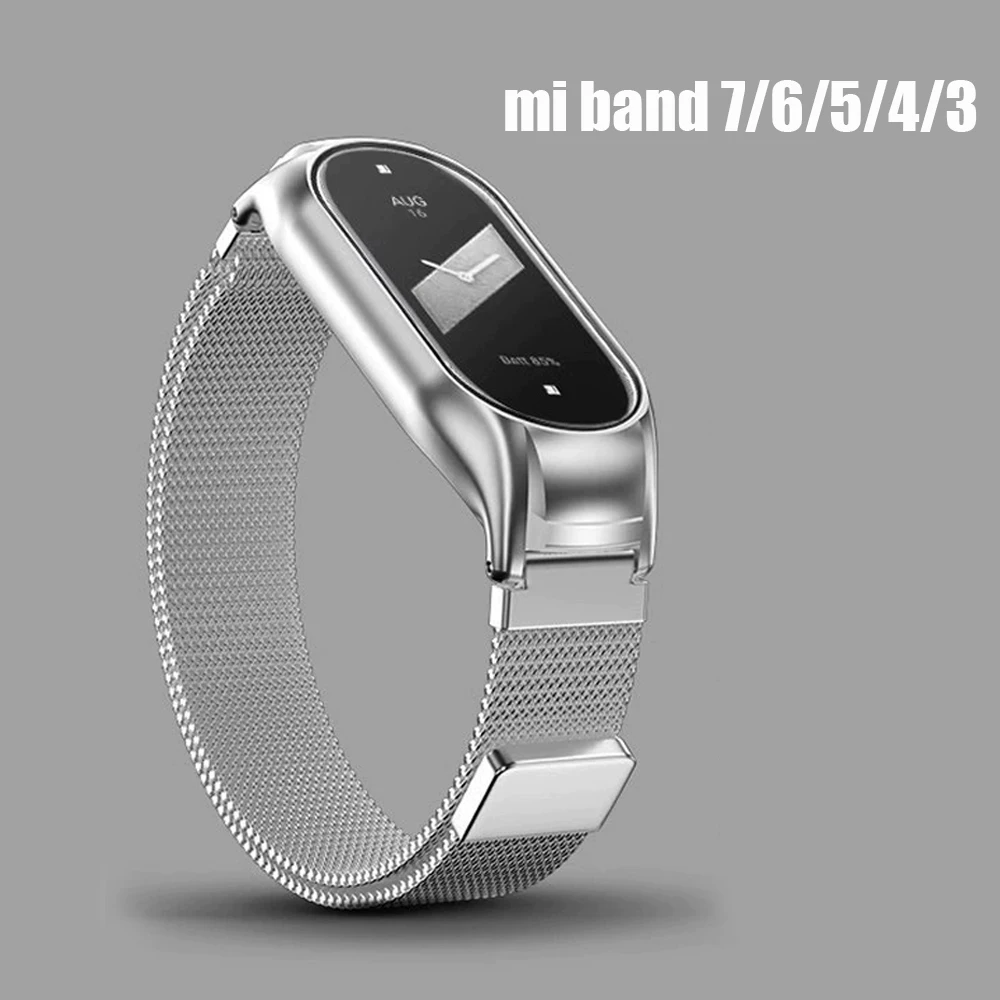 Bracelet For Mi Band 5 6 7 Strap Mi Band 6 7 Stainless Steel Metel - View #3