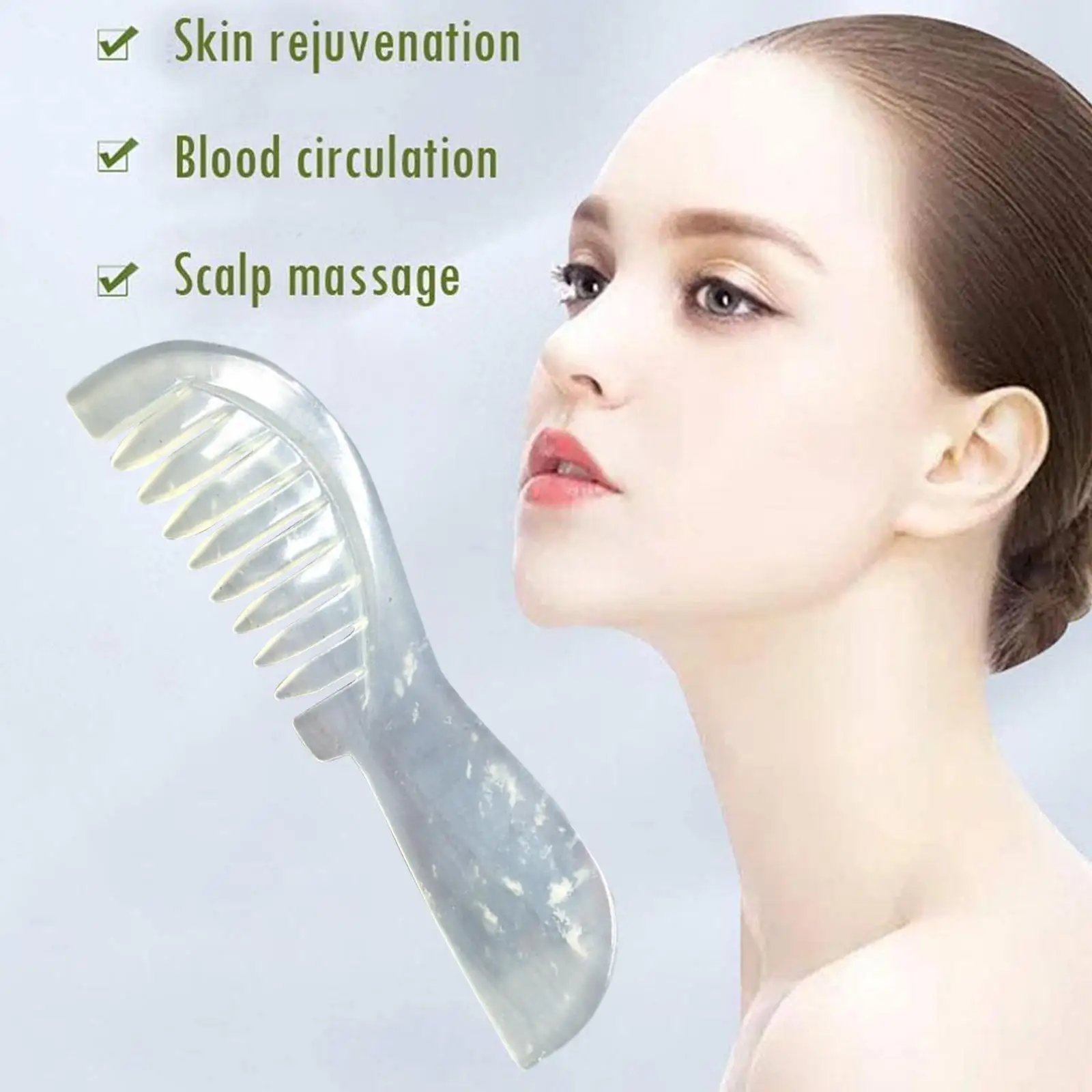 Нефритовая Массажная расческа массажер для головы леди уход за здоровьем