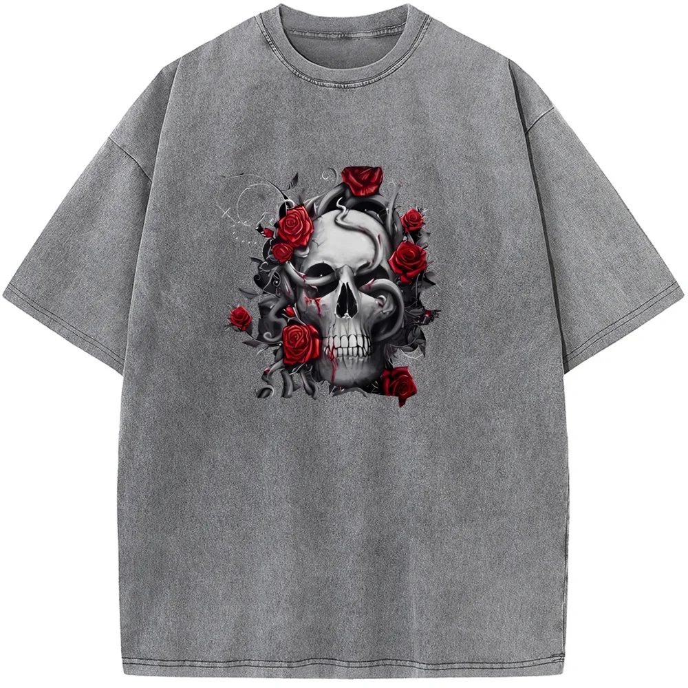 Мужская футболка в стиле хип-хоп промытая вареного старого стиля топ для