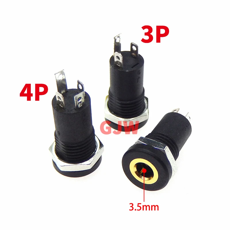 

PJ-392A 3/4 Pin 3.5mm Audio Jack Socket 3/4 Pole Stereo Solder Panel Mount 3.5 mm Headphone Female Socket Connector With Nut