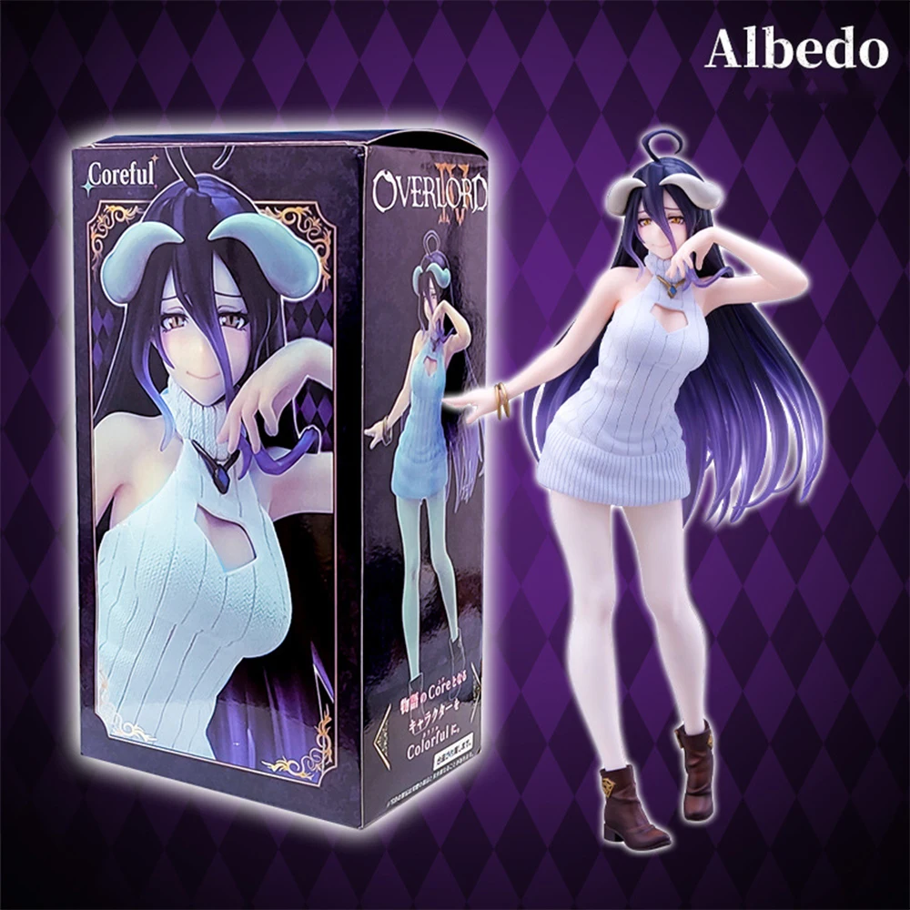 

22cm Overlord Succubus Albedo Sexy Anime Girl Knitted Dress Figure Model PVC Collection of Ornaments Doll Toy Boy Gift
