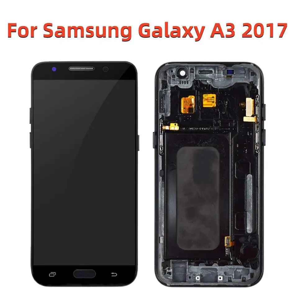 

Original AMOLED A320F LCD For Samsung Galaxy A3 2017 Display With Frame 4.7" SM-A320F Touch Screen LCD Display Parts