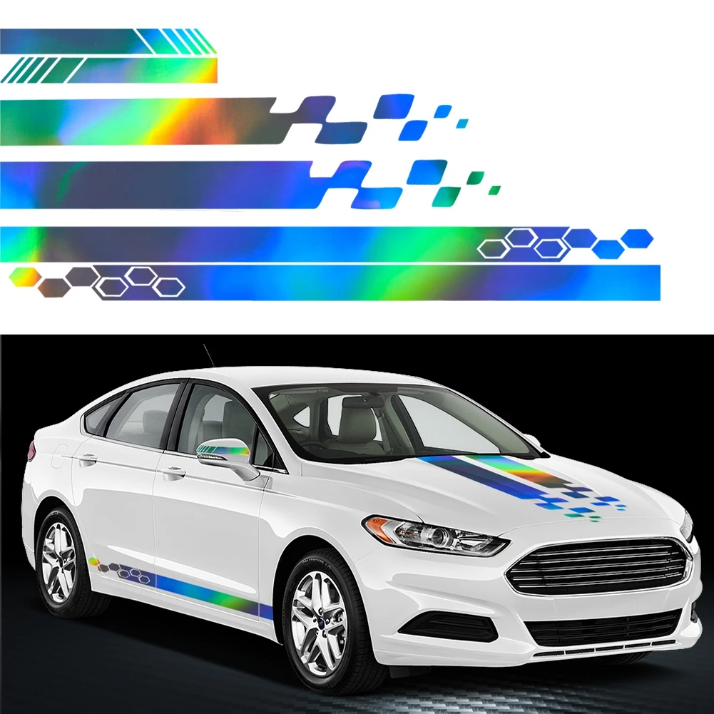 

Car Racing Body Side Decals Mirrors Hood Graphics Side Stickers Door Waist Line Vinyl PVC Styling Adhesive Decoration Picture