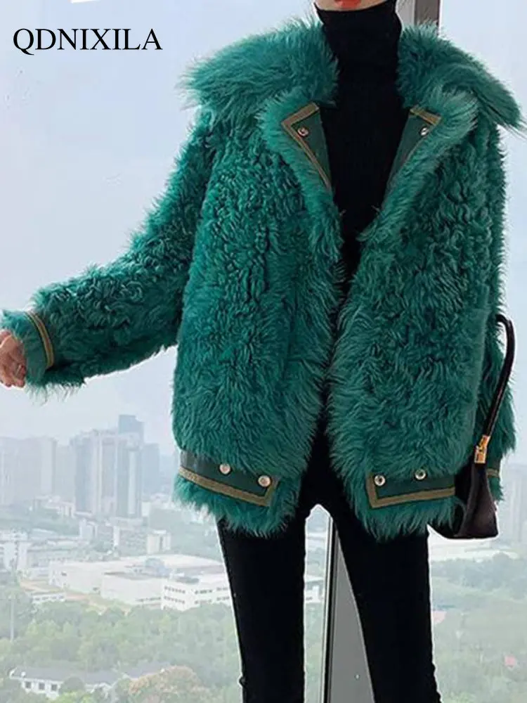 Winter Jacket Women 2022 New Fur All-in-one Loop Fur Lamb Coat Women's Short Faux Fur Coat Winter Coat for Women Fur Coat Women