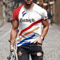 summer new men t shirts short sleeve o neck oversized t shirt color print vintage style custom male clothes fashion graphic tee