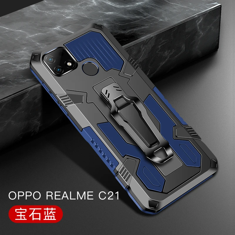 Realme C21 y C25 C31 C35 Belt Clip Case Magnet Back Cover for OPPO Realme 8 9 Pro Plus Case C21Y 9i C25S C 21 7 C25Y Bumper Etui