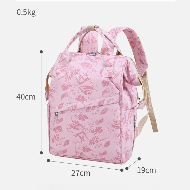 

Women's Backpack Large Capacity Mommy Bag Waterproof Bag Travel Bag Going Out Portable Maternity Package Printed Shoulders Bag